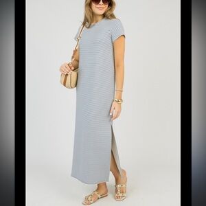 Spanx AirEssentials striped crewneck maxi T-shirt dress size 3X EUC